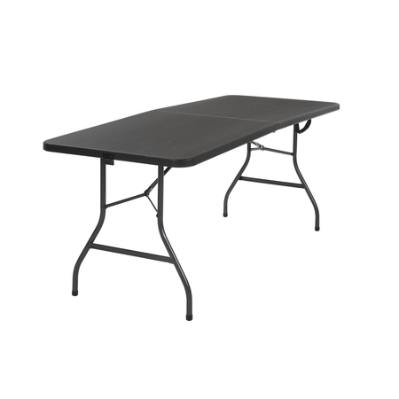 BRIDGEPORT Folding Table, Blow Mold Table, Fold In Half, 72" x 30", Black Color C678BP14BLK1